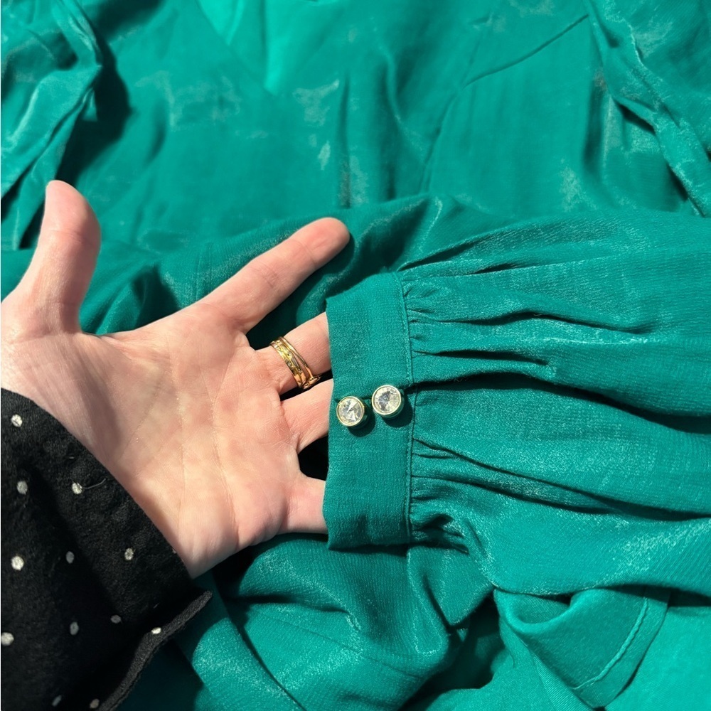 Moulinette Soeurs- Anthropologie- Emerald Green Dress- Size 10 US- Stunning! - Picture 5 of 9